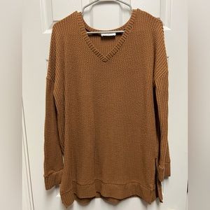 Thermal waffle knit sweater